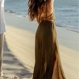 Lulu Maxi Dress- Olive Green